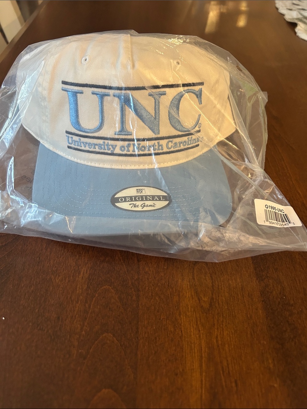 The Game UNC Two-Tone Cap - Light Blue & White